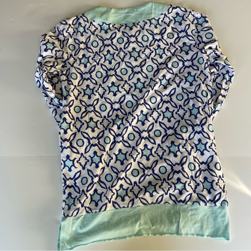 Coolibar UV Protection 3/4 Sleeve Tunic Top White Blue 50+ UPF Women Size Large - Picture 6 of 10